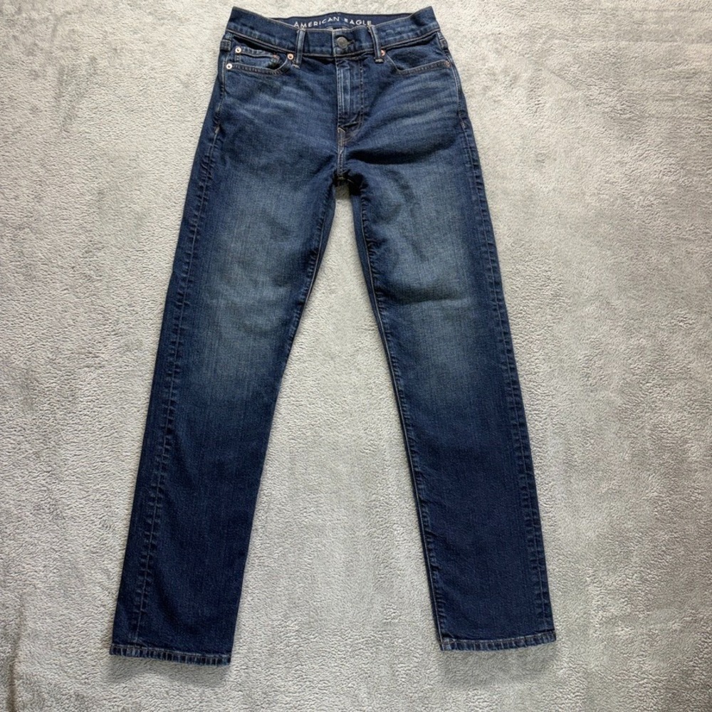 American‎ Eagle Jeans Mens 28X34 Blue Original Straight Mid Rise Flex Denim